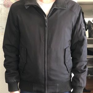 Men’s Water Resistant Black Bomber Jacket